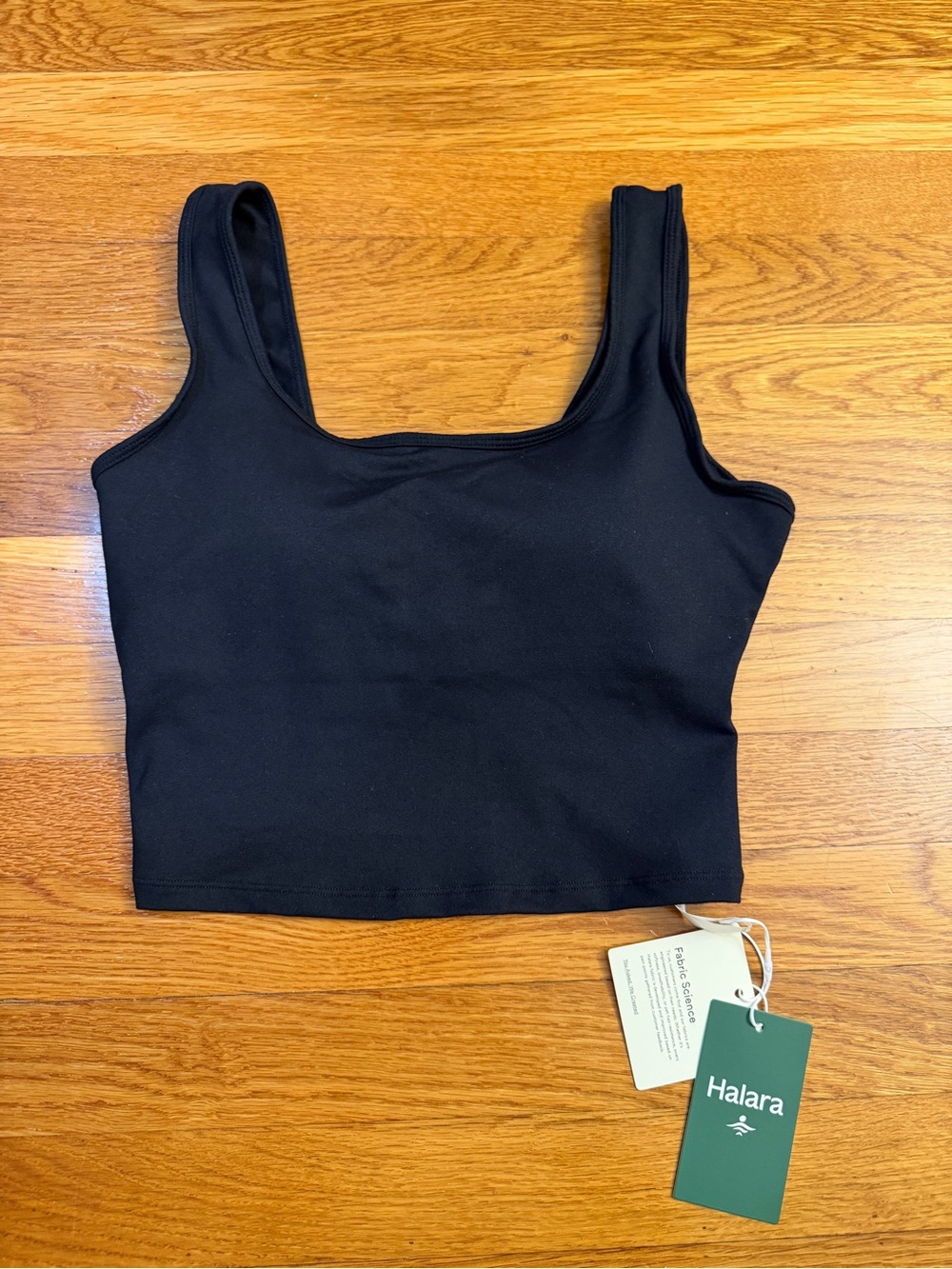 Halara U Neck Crossover Barre Ballet Dance Tank Top in Black - Size Small NWT